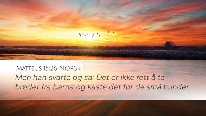 Matteus 15:26 NORSK Bible Verse Image