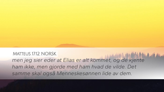 Matteus 17:12 NORSK Bible Verse Image