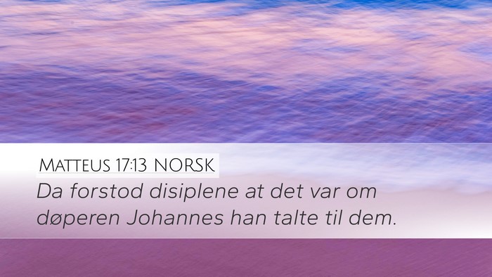 Matteus 17:13 NORSK Desktop Wallpaper - Da forstod disiplene at det var om døperen - Desktop Bible Verse Wallpaper