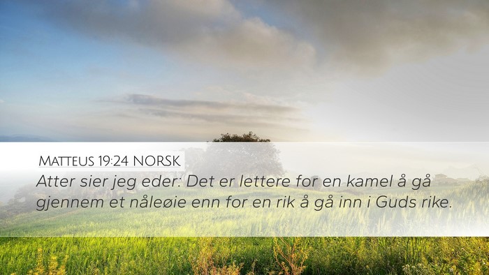 Matteus 19:24 NORSK Bible Verse Image