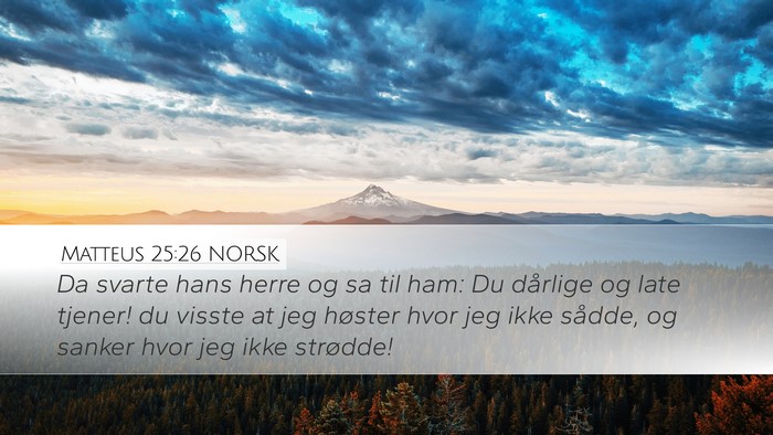 Matteus 25:26 NORSK Bible Verse Image