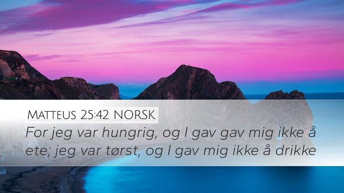 Matteus 25:42 NORSK Bible Verse Image