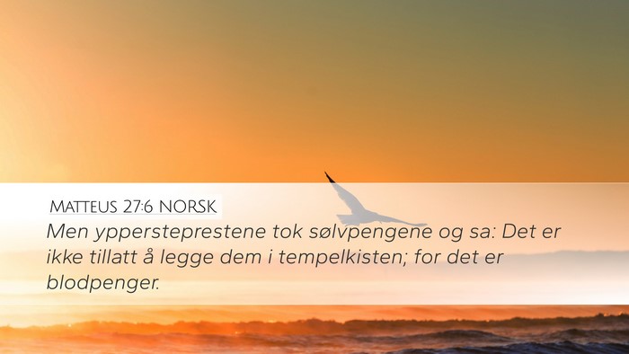 Matteus 27:6 NORSK Bible Verse Image