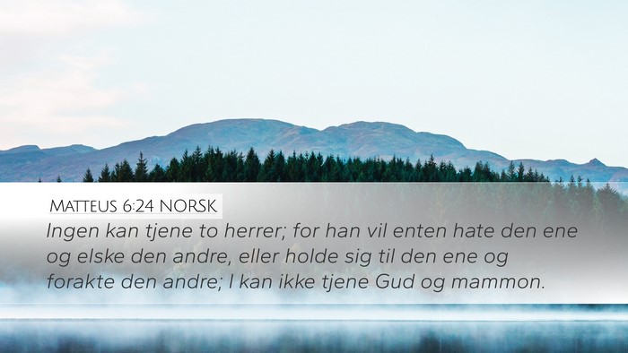 Matteus 6:24 NORSK Bible Verse Image