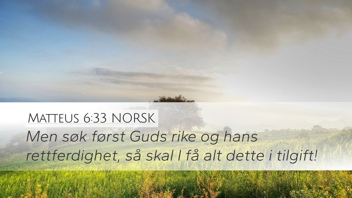 Matteus 6:33 NORSK Bible Verse Image