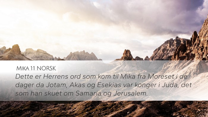 Mika 1:1 NORSK Bible Verse Image