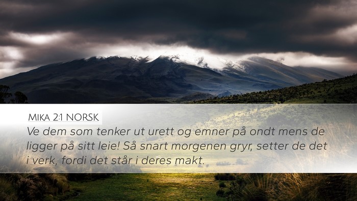 Mika 2:1 NORSK Bible Verse Image