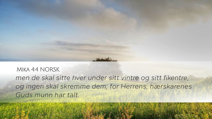 Mika 4:4 NORSK Bible Verse Image
