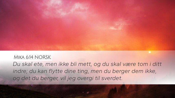 Mika 6:14 NORSK Bible Verse Image