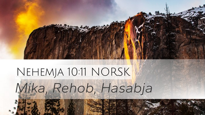 Nehemja 10:11 NORSK Desktop Wallpaper - Mika, Rehob, - Desktop Bible Verse Wallpaper