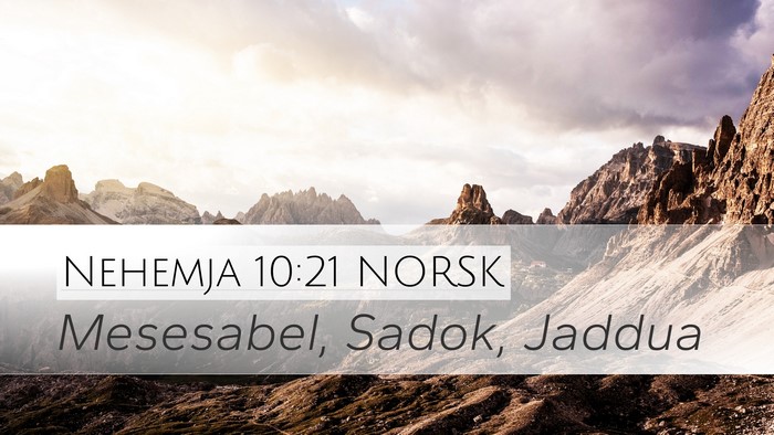 Nehemja 10:21 NORSK Desktop Wallpaper - Mesesabel, Sadok, - Desktop Bible Verse Wallpaper
