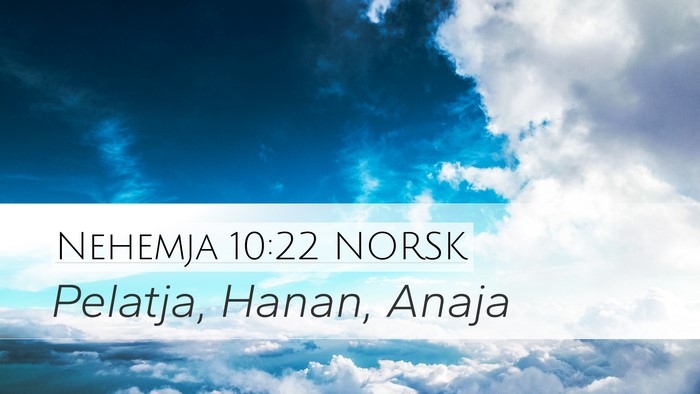 Nehemja 10:22 NORSK Desktop Wallpaper - Pelatja, Hanan, - Desktop Bible Verse Wallpaper