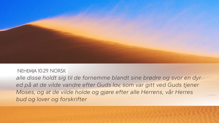 Nehemja 10:29 NORSK Bible Verse Image