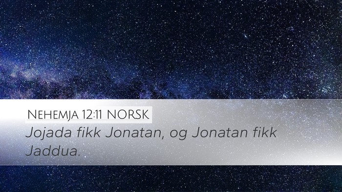 Nehemja 12:11 NORSK Desktop Wallpaper - Jojada fikk Jonatan, og Jonatan fikk - Desktop Bible Verse Wallpaper