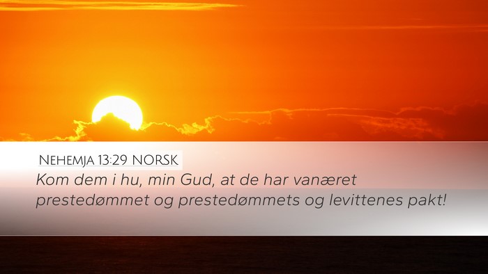 Nehemja 13:29 NORSK Bible Verse Image