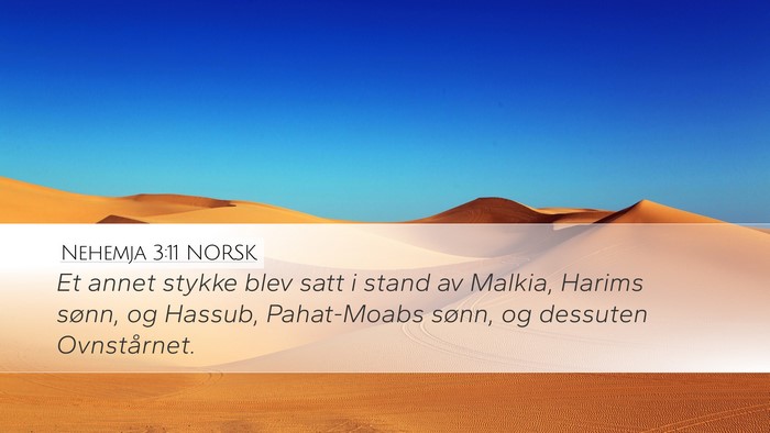Nehemja 3:11 NORSK Bible Verse Image