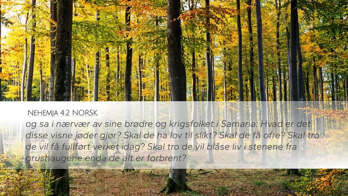 Nehemja 4:2 NORSK Bible Verse Image