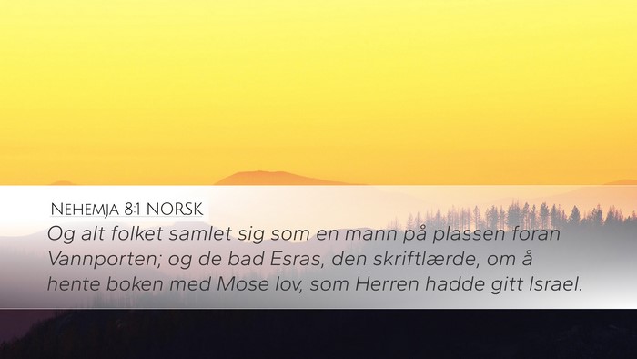 Nehemja 8:1 NORSK Bible Verse Image