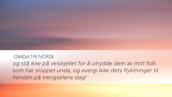 Obadja 1:14 NORSK Bible Verse Image