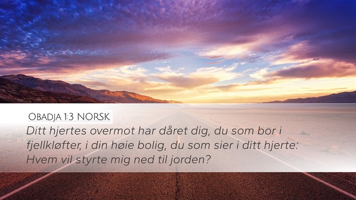 Obadja 1:3 NORSK Bible Verse Image