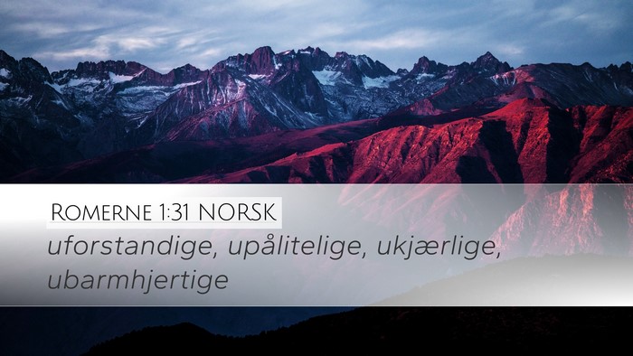 Romerne 1:31 NORSK Bible Verse Image