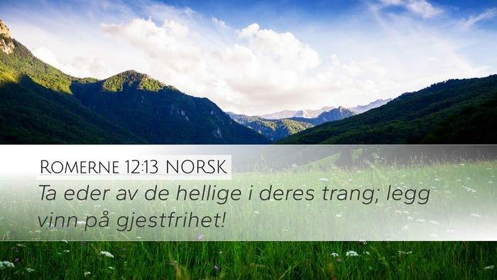 Romerne 12:13 NORSK Bible Verse Image