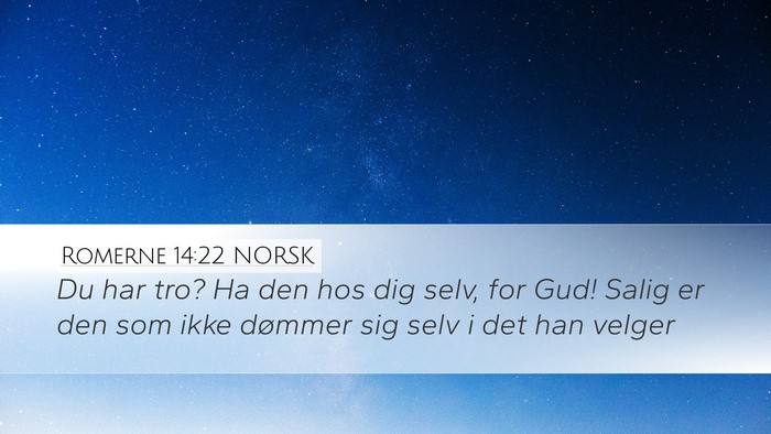 Romerne 14:22 NORSK Bible Verse Image