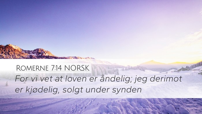 Romerne 7:14 NORSK Bible Verse Image