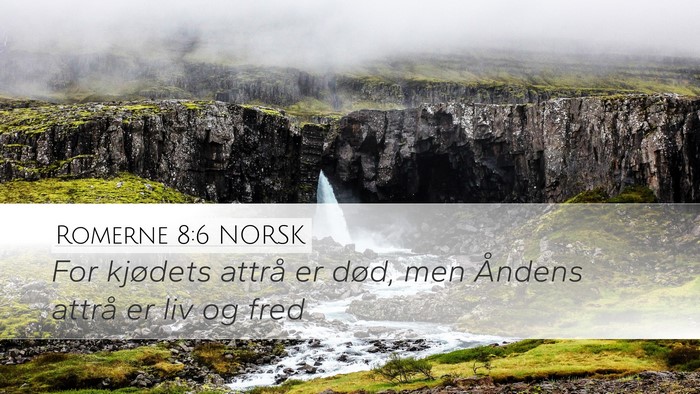 Romerne 8:6 NORSK Bible Verse Image