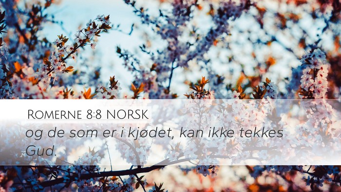 Romerne 8:8 NORSK Desktop Wallpaper - og de som er i kjødet, kan ikke tekkes - Desktop Bible Verse Wallpaper