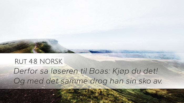 Rut 4:8 NORSK Desktop Wallpaper - Derfor sa løseren til Boas: Kjøp du det! Og med - Desktop Bible Verse Wallpaper