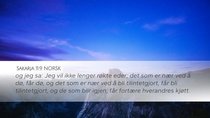 Sakarja 11:9 NORSK Bible Verse Image