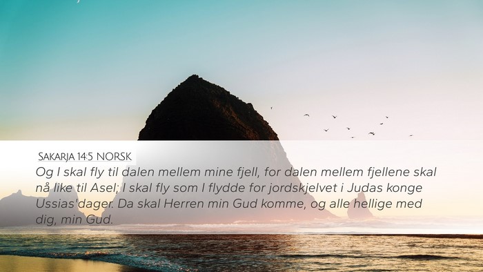 Sakarja 14:5 NORSK Bible Verse Image