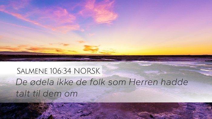 Salmene 106:34 NORSK Bible Verse Image