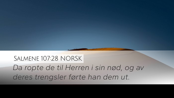 Salmene 107:28 NORSK Bible Verse Image