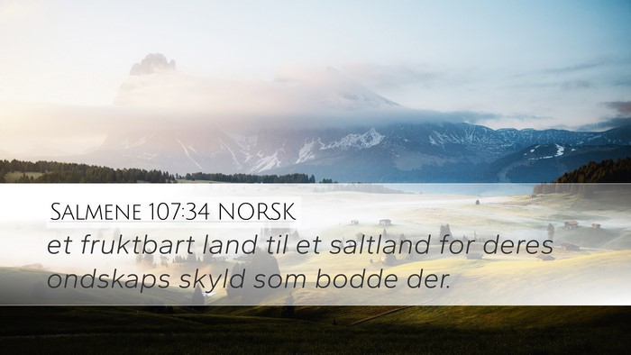 Salmene 107:34 NORSK Bible Verse Image