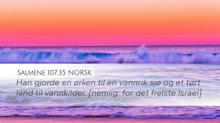 Salmene 107:35 NORSK Bible Verse Image