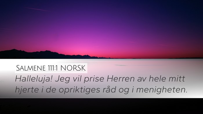 Salmene 111:1 NORSK Bible Verse Image