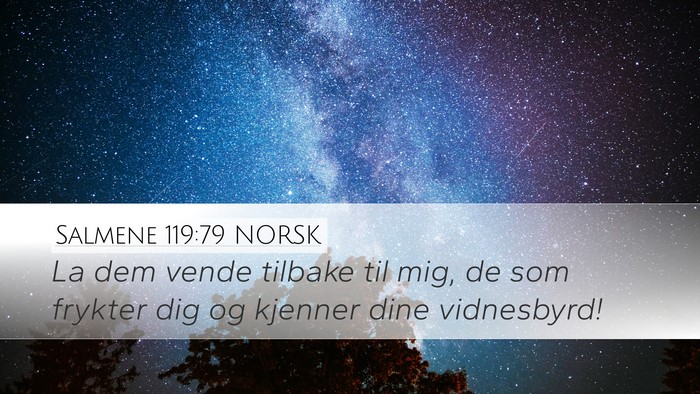 Salmene 119:79 NORSK Bible Verse Image