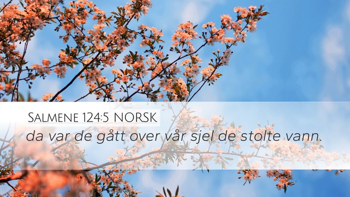 Salmene 124:5 NORSK Desktop Wallpaper - da var de gått over vår sjel de stolte - Desktop Bible Verse Wallpaper