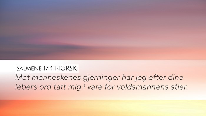 Salmene 17:4 NORSK Bible Verse Image