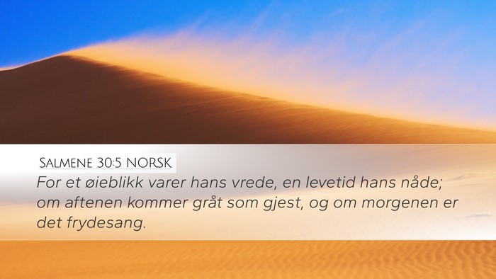 Salmene 30:5 NORSK Bible Verse Image