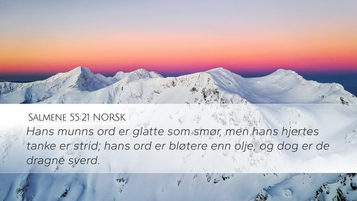 Salmene 55:21 NORSK Bible Verse Image