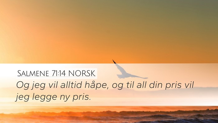 Salmene 71:14 NORSK Desktop Wallpaper - Og jeg vil alltid håpe, og til all din pris vil - Desktop Bible Verse Wallpaper