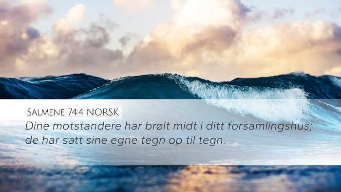Salmene 74:4 NORSK Desktop Wallpaper - Dine motstandere har brølt midt i ditt - Desktop Bible Verse Wallpaper