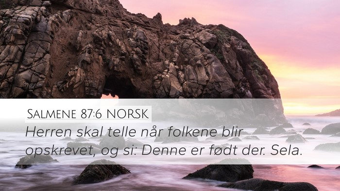 Salmene 87:6 NORSK Bible Verse Image
