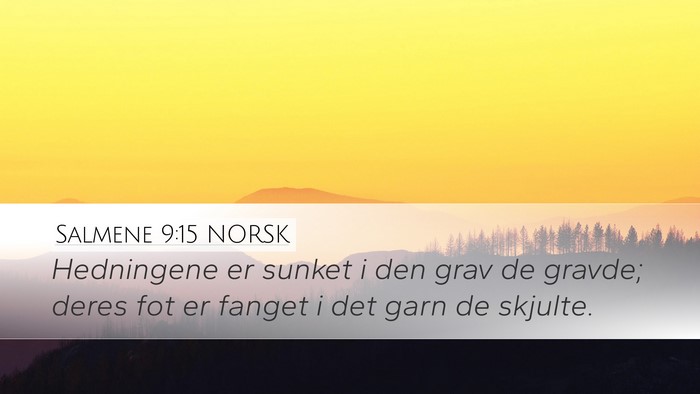 Salmene 9:15 NORSK Desktop Wallpaper - Hedningene er sunket i den grav de gravde; deres - Desktop Bible Verse Wallpaper