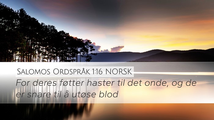 Salomos Ordspråk 1:16 NORSK Bible Verse Image