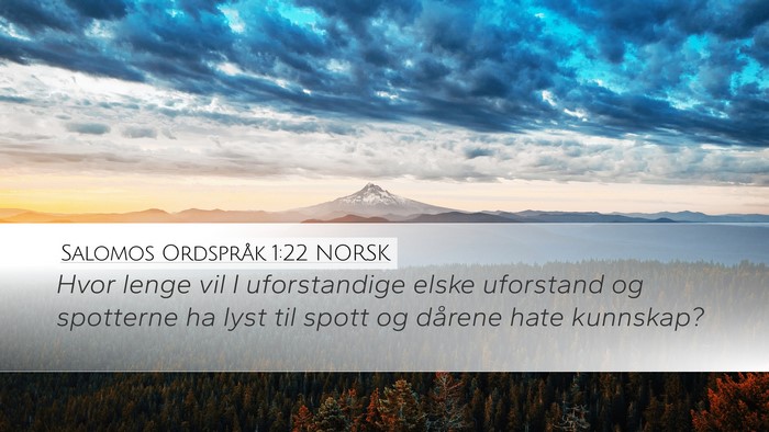 Salomos Ordspråk 1:22 NORSK Bible Verse Image
