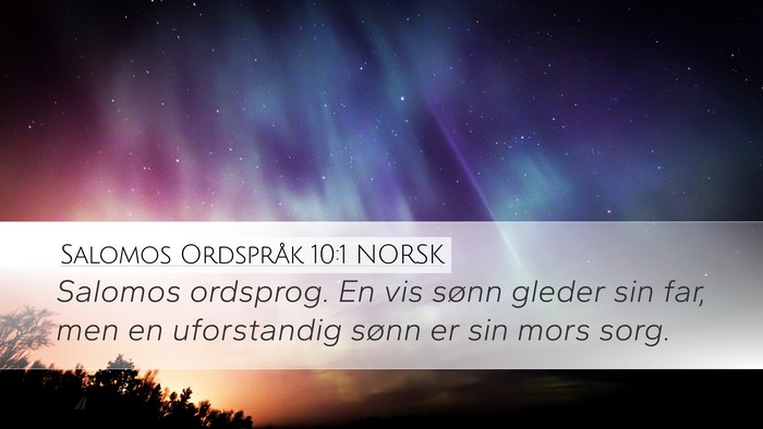 Salomos Ordspråk 10:1 NORSK Bible Verse Image